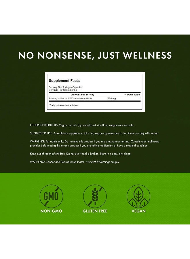 سوانسون مكمل مسحوق الأشواغاندا - مكمل جذور الأشواغاندا وأجزائها الهوائية لتعزيز تخفيف التوتر ودعم الطاقة - مكمل أيورفيدي للصحة الطبيعية (100 كبسولة، 450 ملغ لكل كبسولة) - Image 2